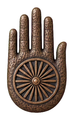 Preview for Hammered Bronze Ahimsa Hand Sticker