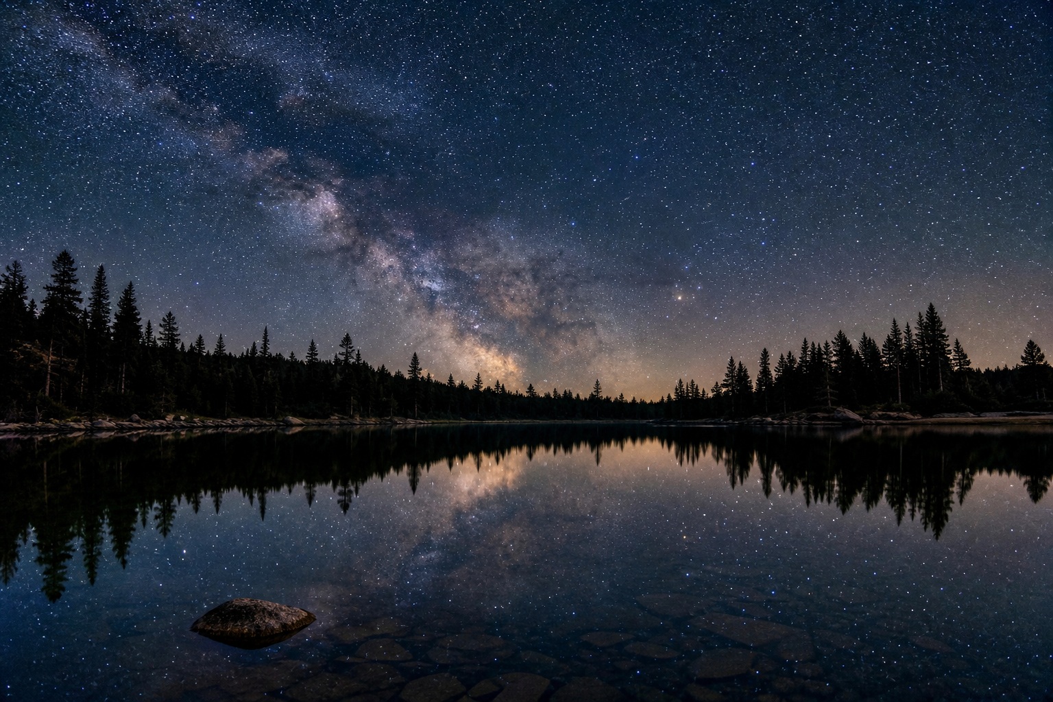 Preview for Milky Way Lake Night Sky Background