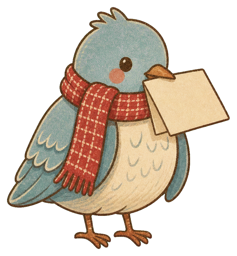 Preview for Dusty Blue Christmas Bird Sticker