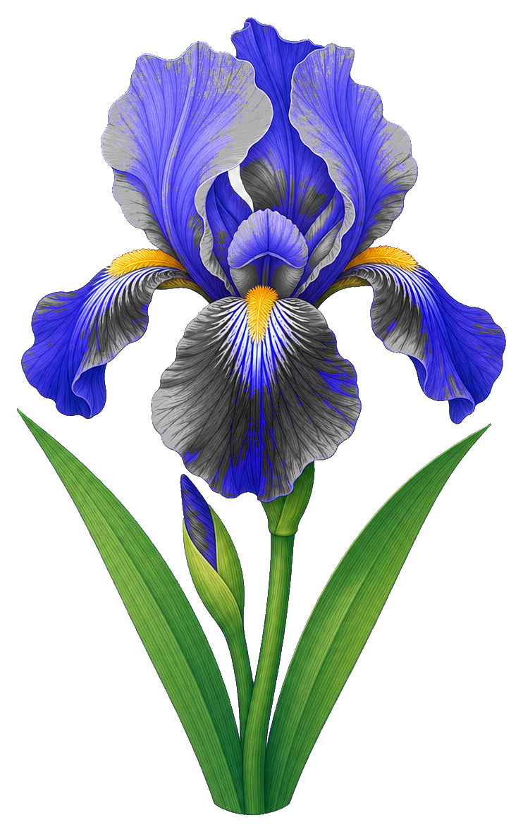 Preview for Purple Iris Stem Sticker