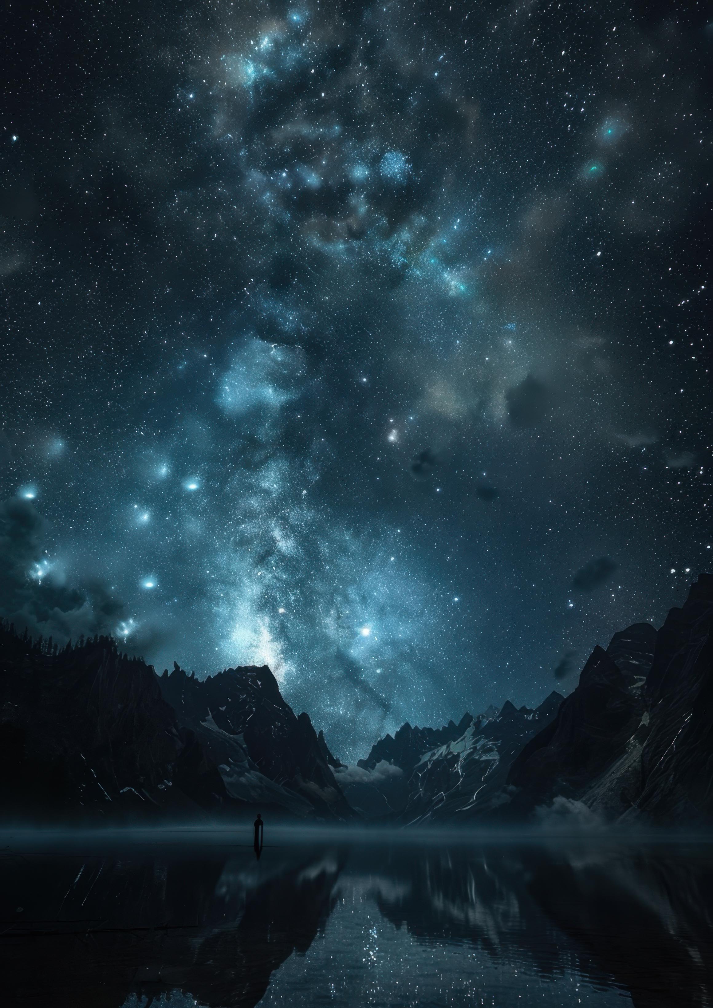 Preview for Night-sky-reflection-landscape-astrophotography-photo-background-b2549