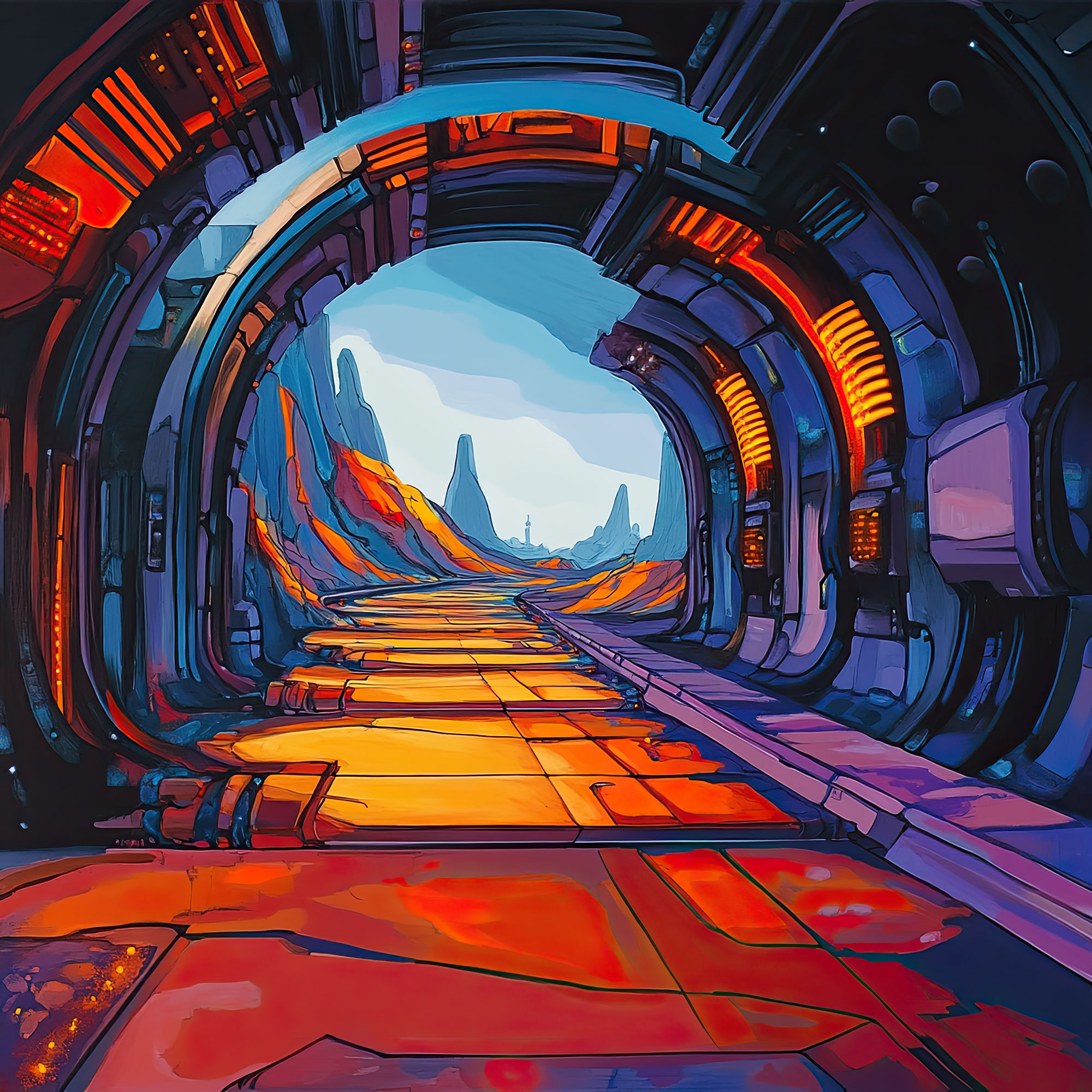 Preview for Futuristic-tunnel-art-sci-fi-backdrop-background-ab7b1