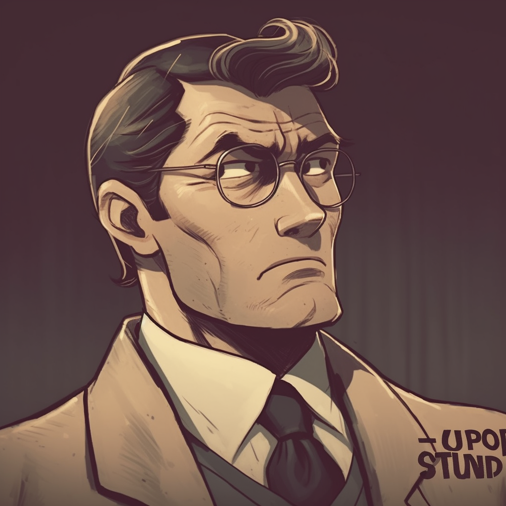 Preview for Cartoon-man-in-suit-illustration-vintage-meme-background-3d053