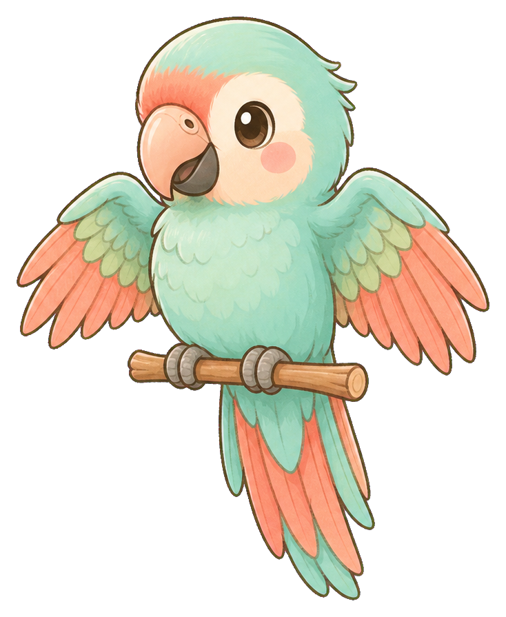 Preview for Green Parrot Sticker Graphic
