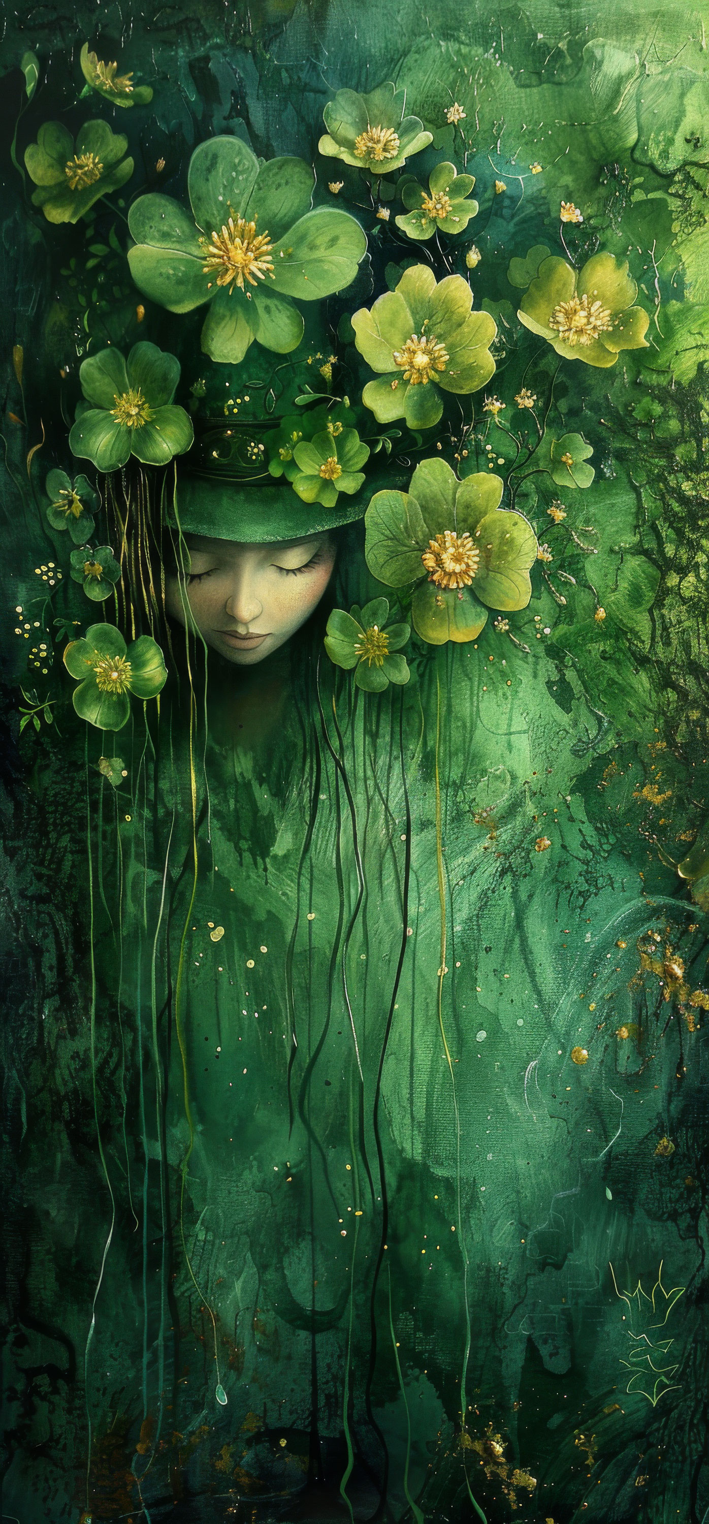 Preview for Woman-blended-with-nature-st-patricks-background-37663