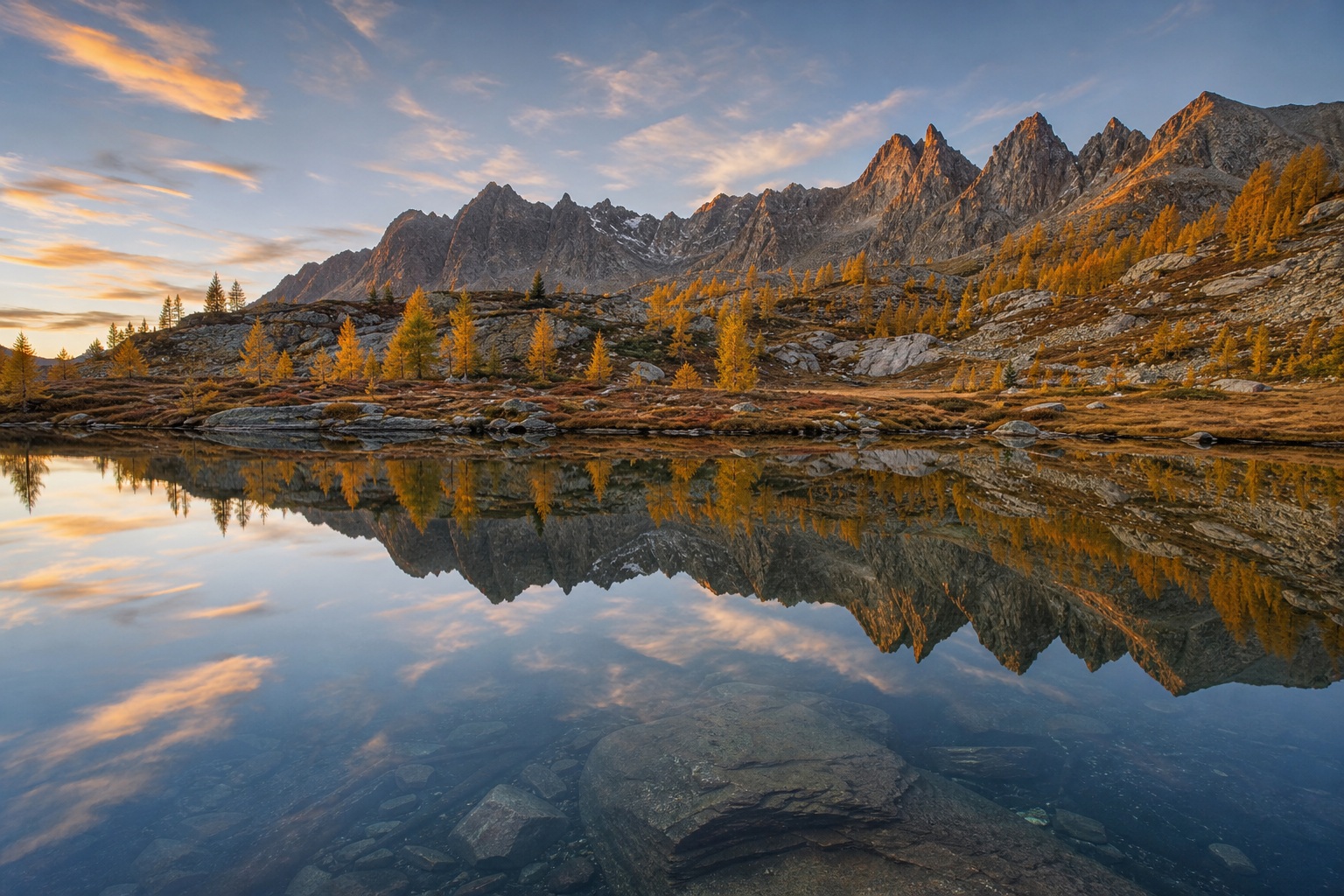 Preview for Wide Mountain Mirror Larch Pond Background