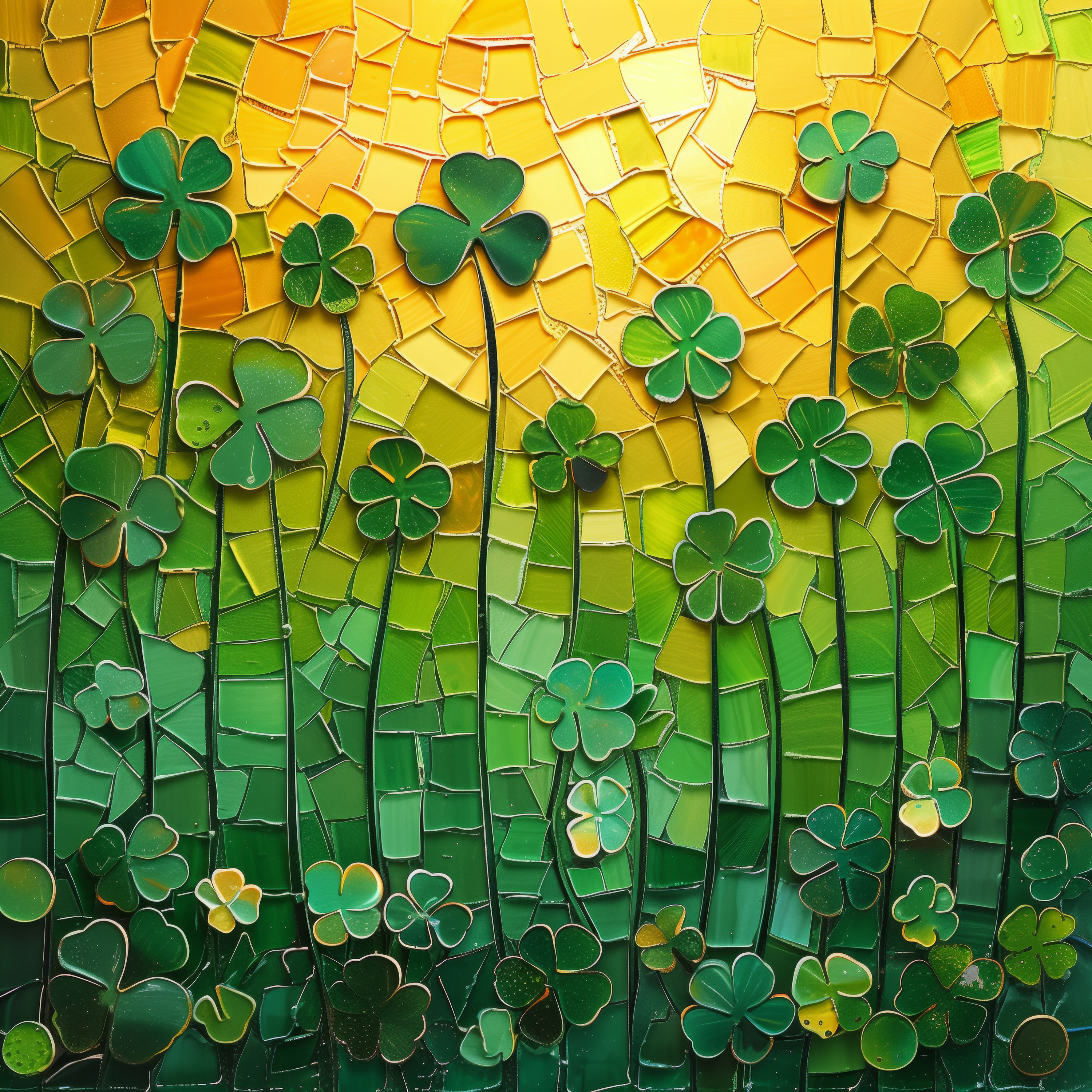 Preview for Four-leaf-clover-mosaic-artwork-st-patricks-background-8468b