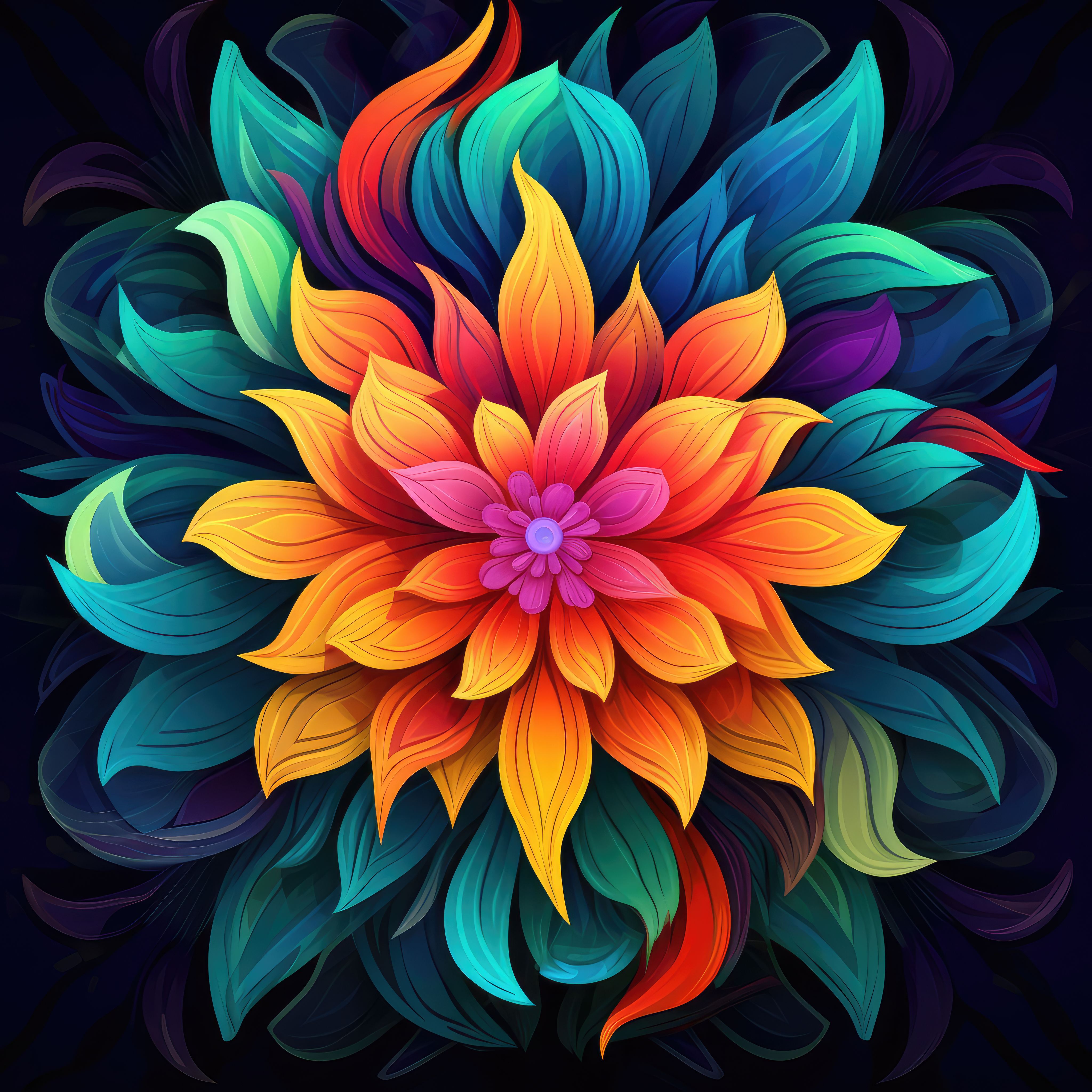 Preview for Vibrant-floral-artwork-design-abstract-background-fe27c