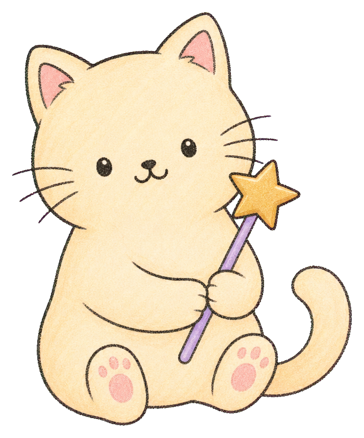 Preview for Kawaii Cat Star Wand Sticker