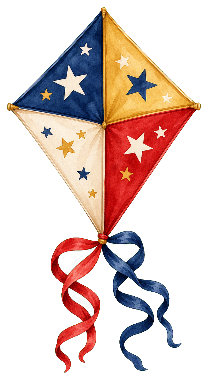 Preview for Festive Kite Sticker For 4th Of July Designs