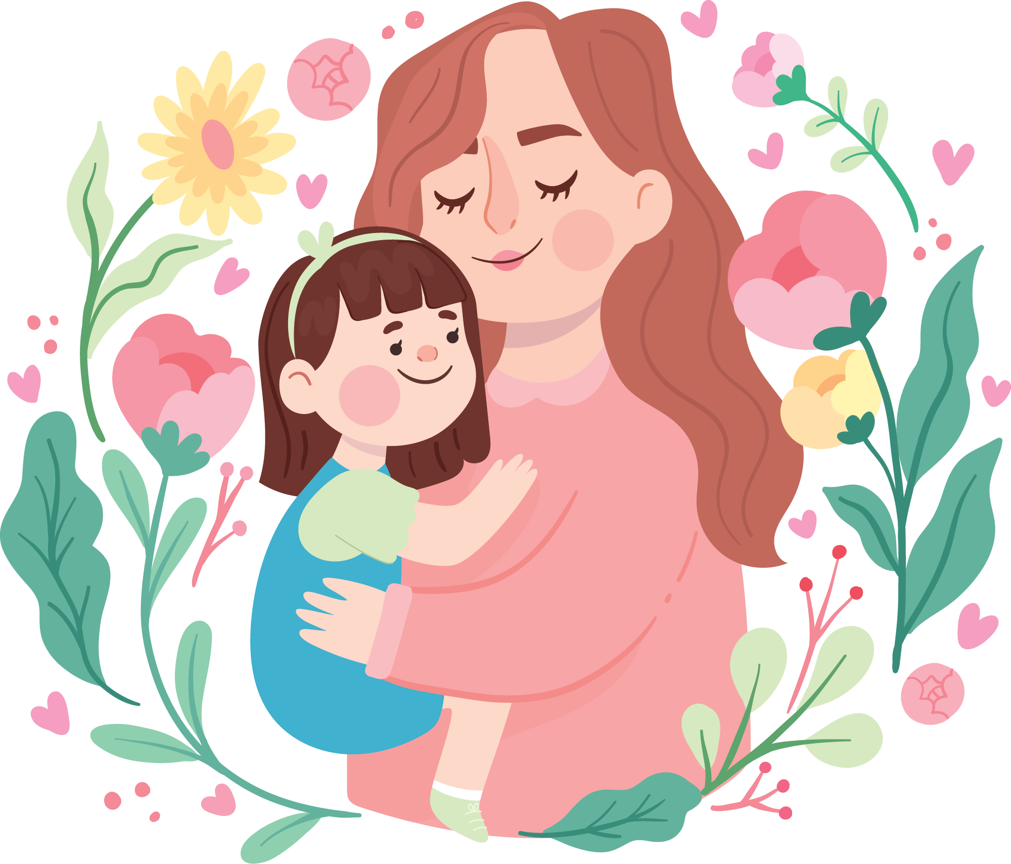 Preview for Mother-daughter-illustration-mothers-day-sticker-2dc9d