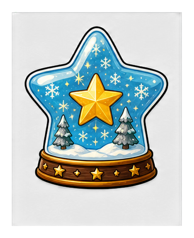Preview for Snow Globe Star Sticker