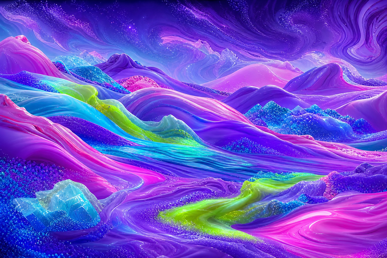 Preview for Ultraviolet Night Rolling Frosting Hills Background