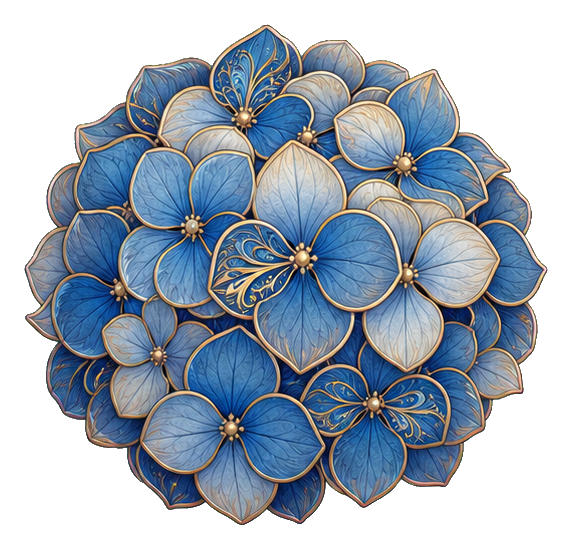 Preview for Art Nouveau Blue Hydrangea Sticker