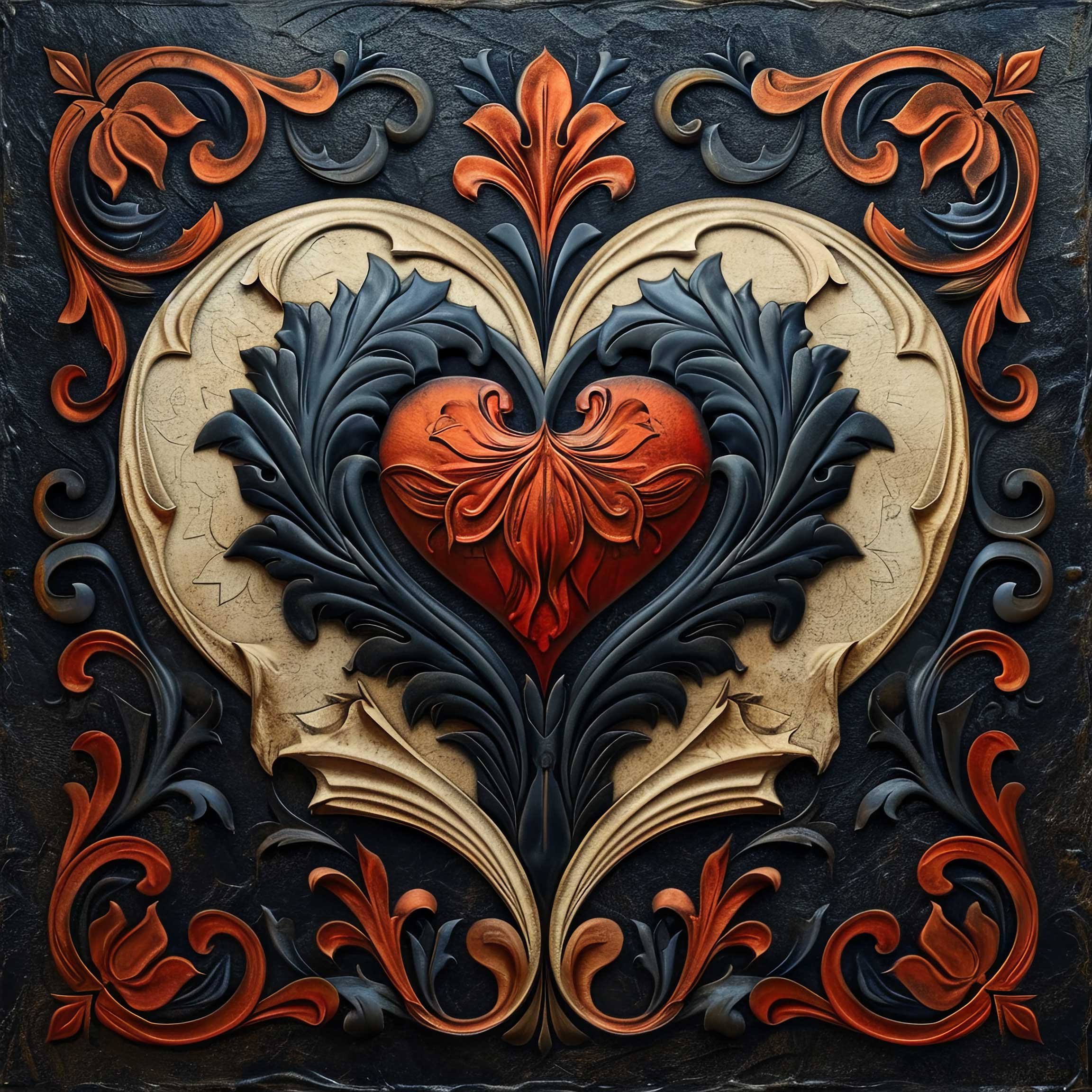 Preview for Ornate-heart-design-template-love-background-be009