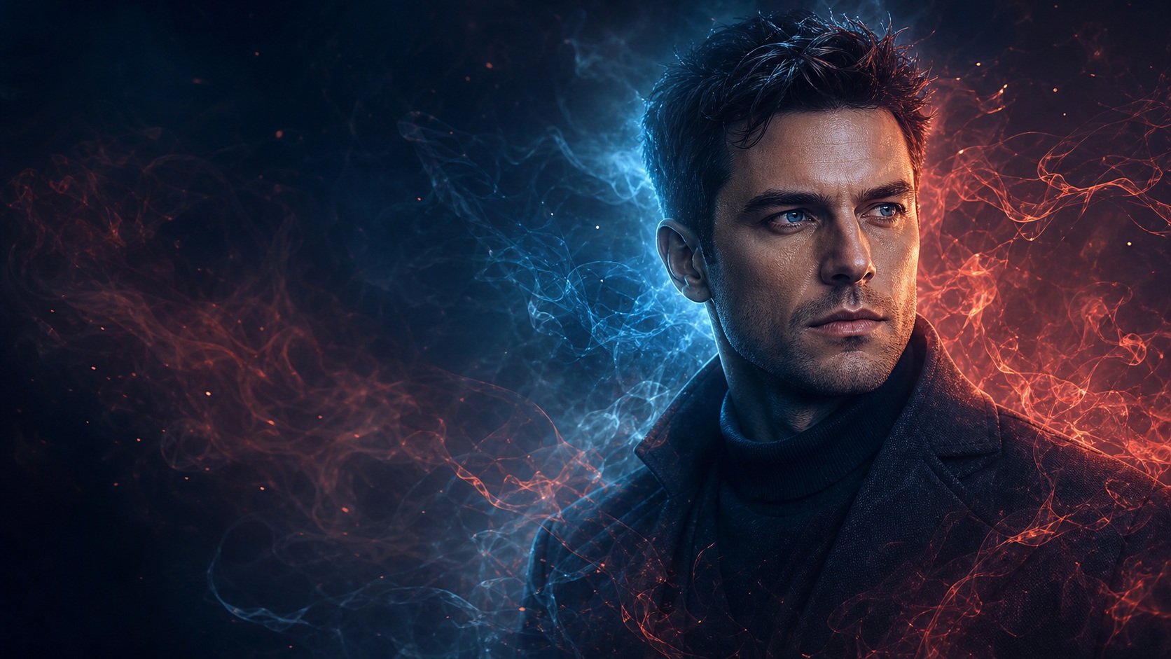 Preview for Icy Blue And Orange Portrait Background