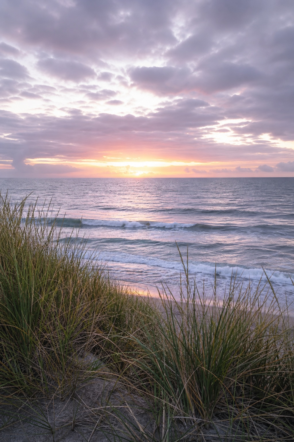 Preview for Overcast Dawn Coastal Sunrise Background