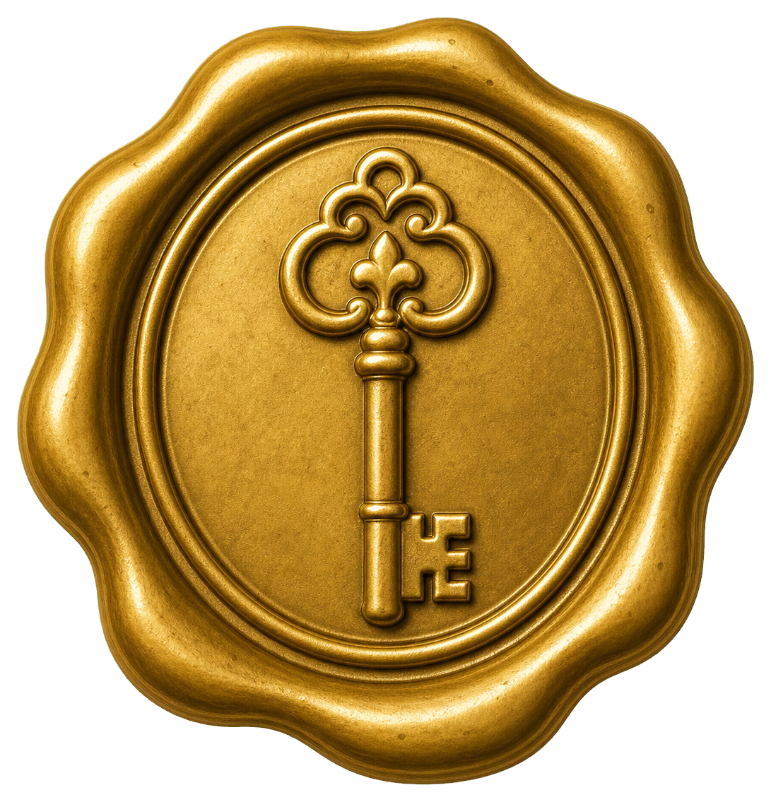 Preview for Antique Gold Key Wax Seal Sticker
