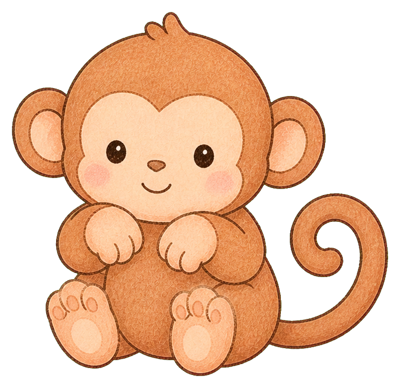 Preview for Cute Monkey Sticker Graphic
