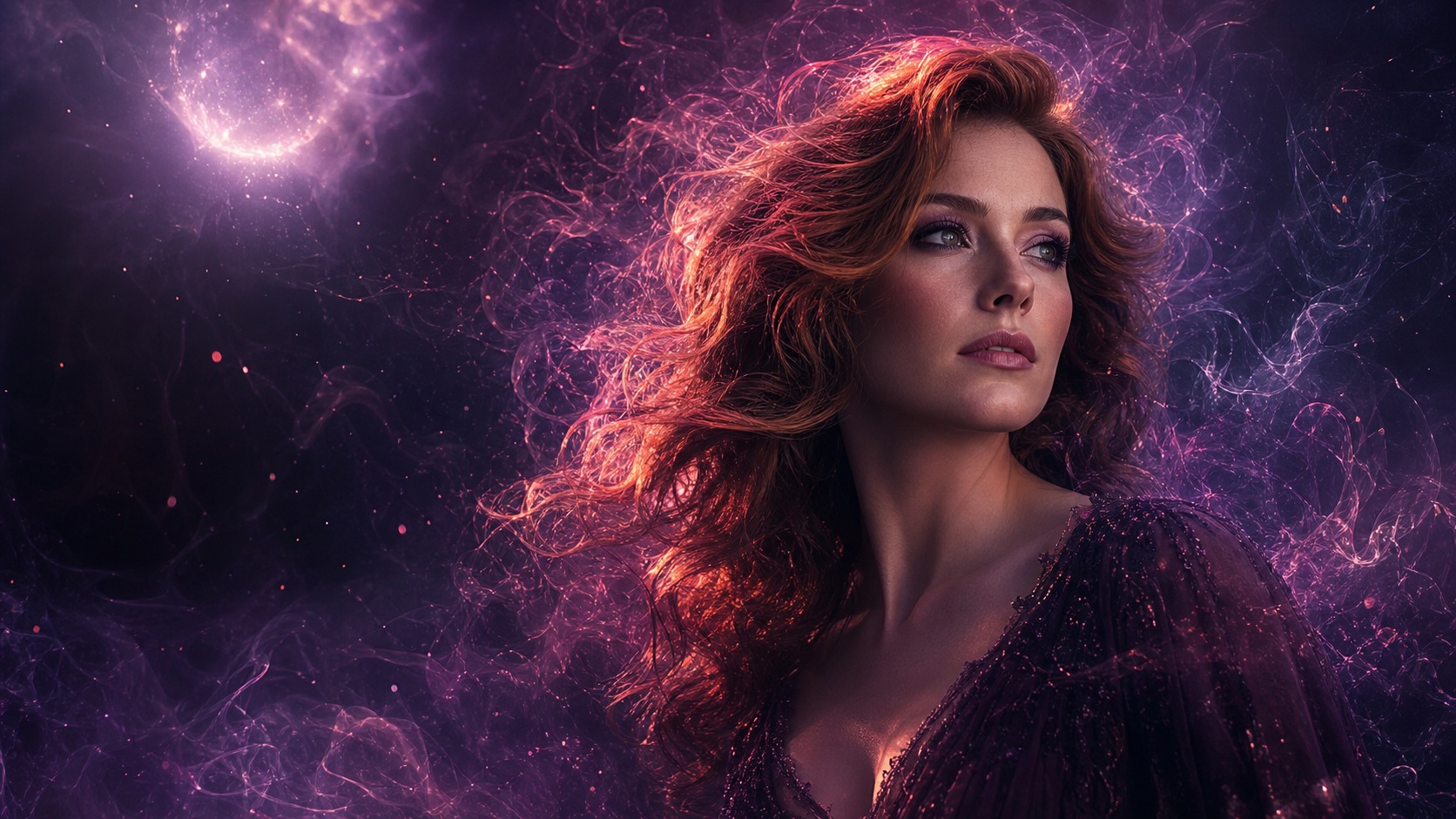 Preview for Moonlit Auburn Portrait Stock Background