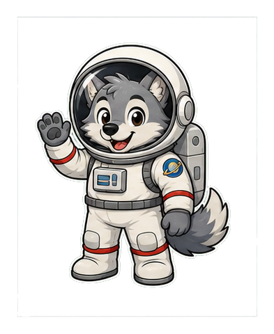 Preview for Astronaut Wolf Sticker