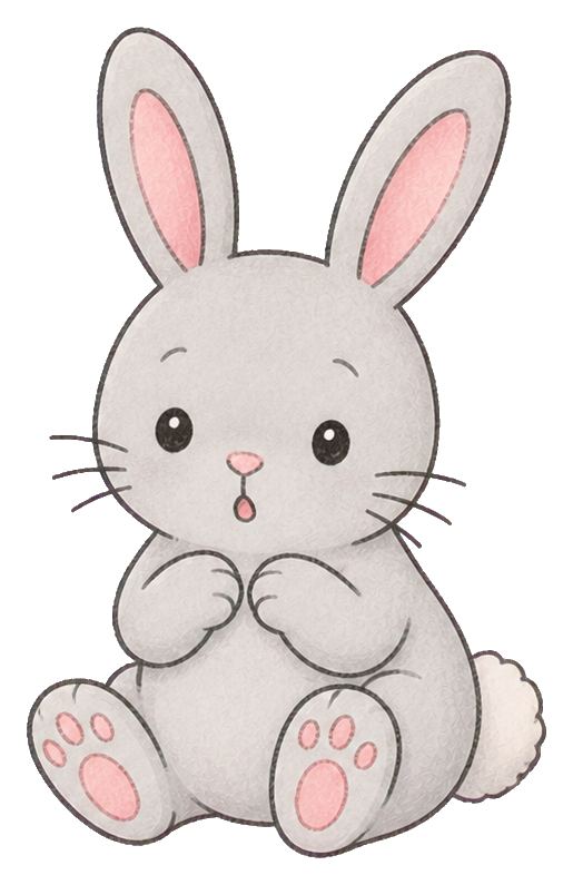 Preview for Gray Surprised Rabbit Sticker