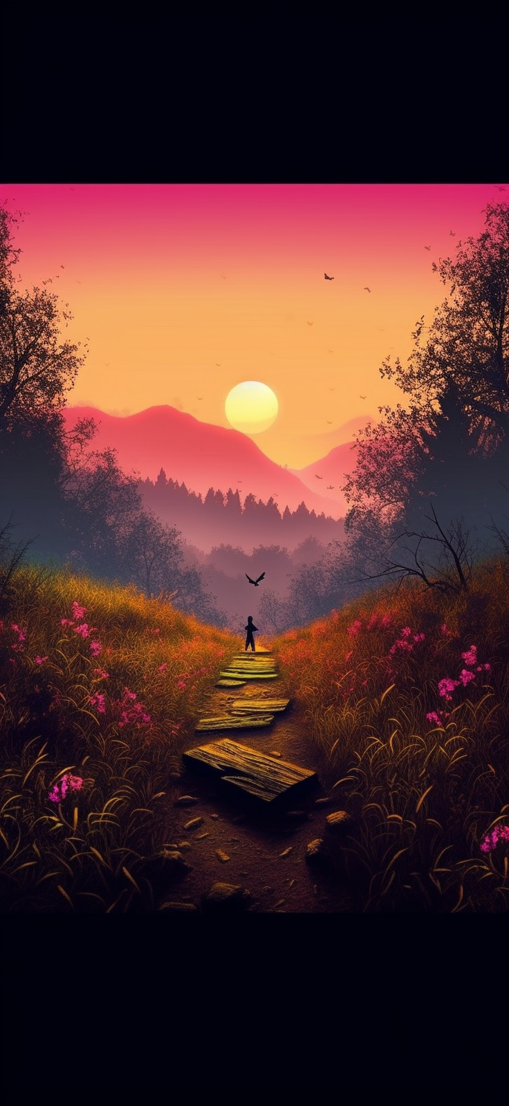 Preview for Serene-landscape-at-sunset-ai-phone-background-00f0a