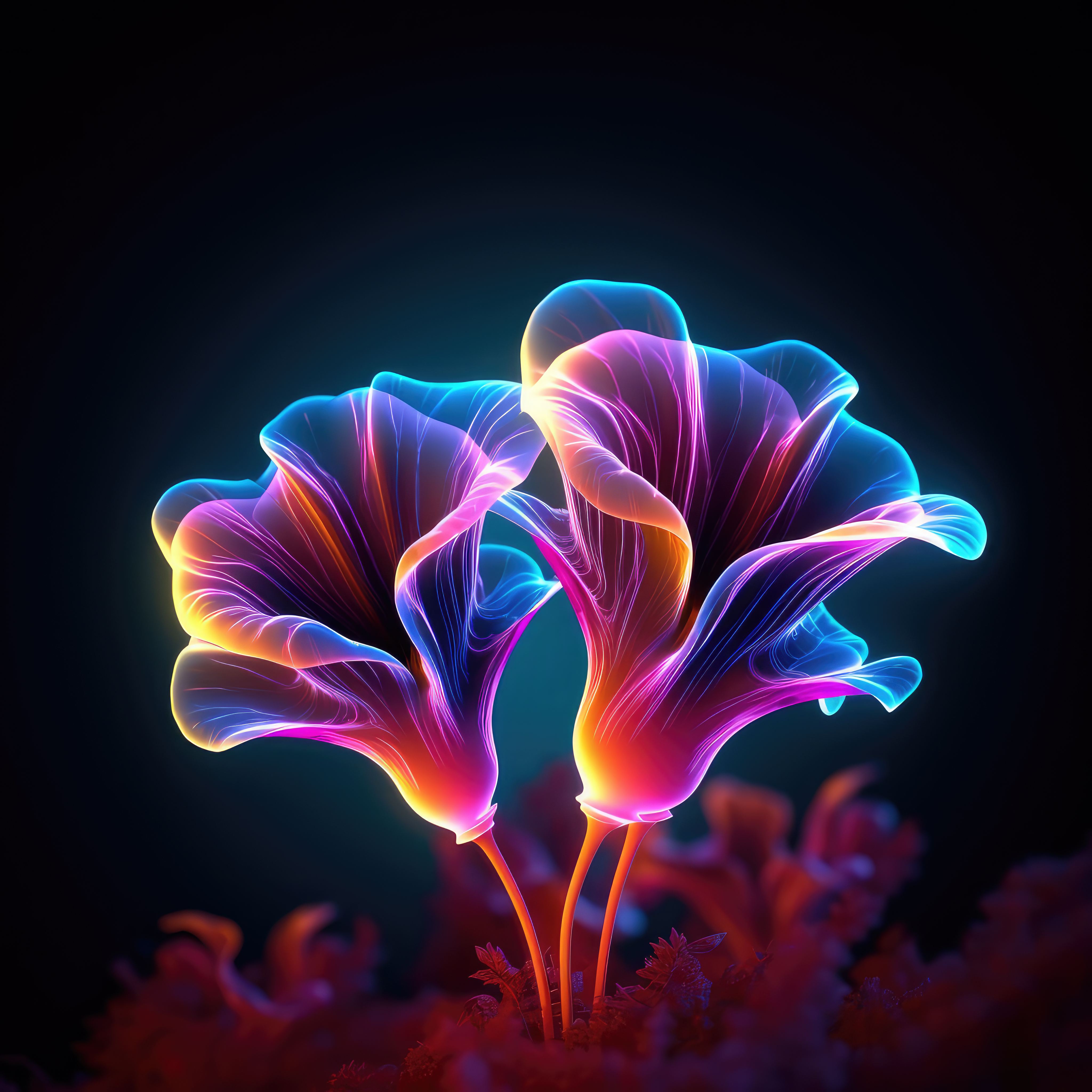 Preview for Neon-floral-design-abstract-background-75b36