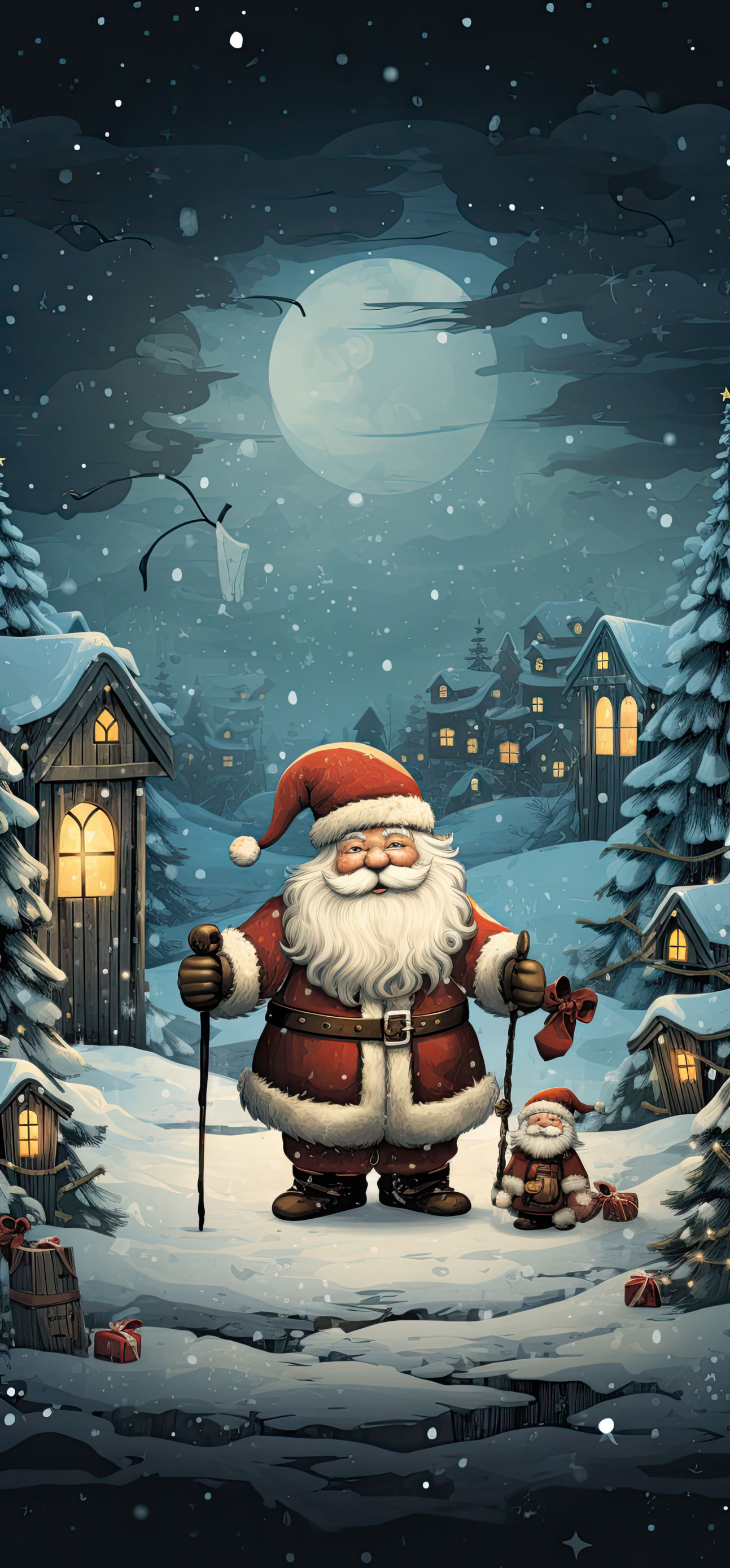Preview for Santa-winter-night-christmas-phone-background-6b88d