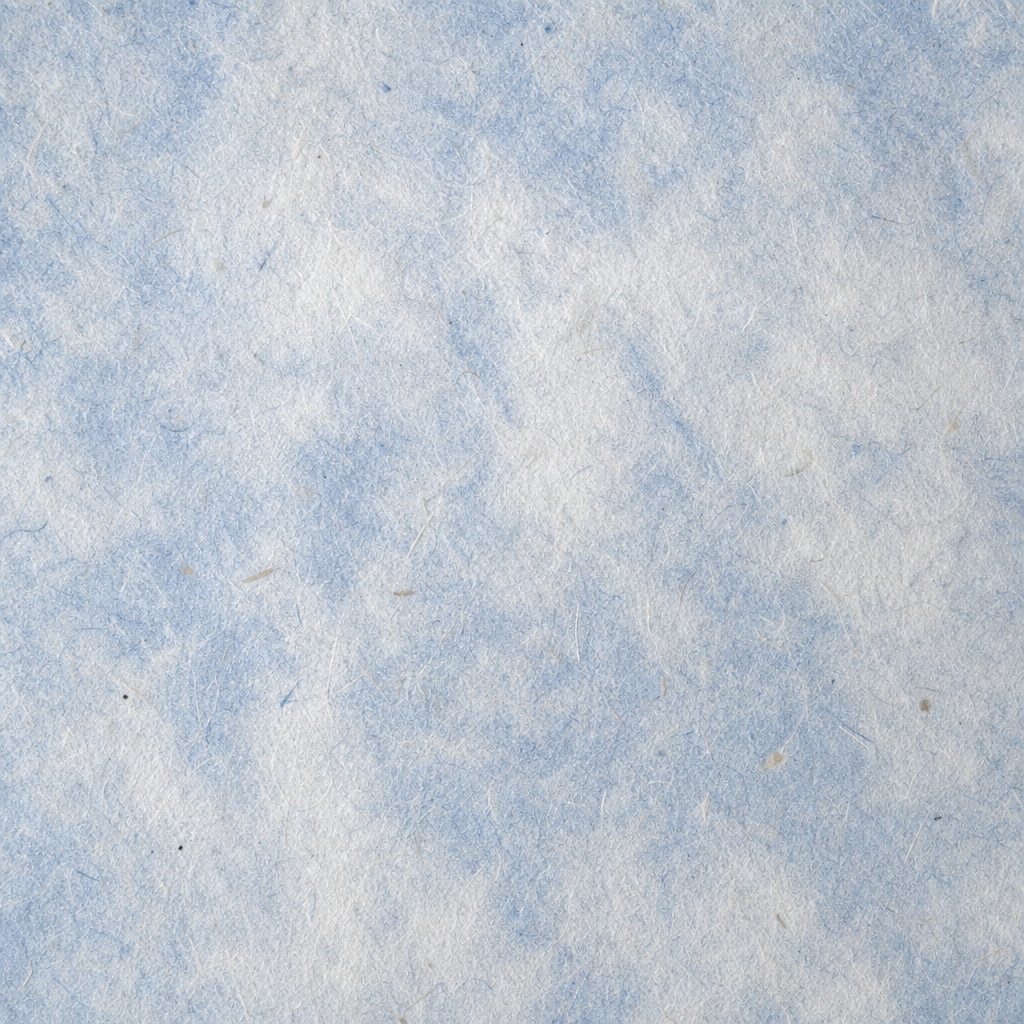 Soft powder blue handmade paper texture with cloudy fiber patterns