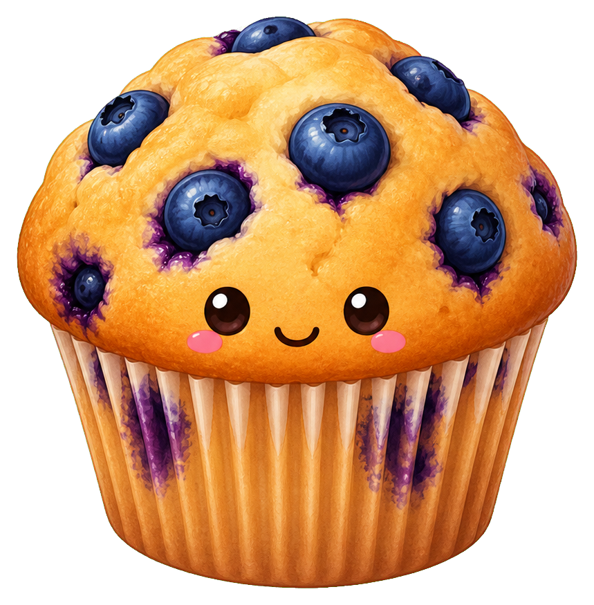 Preview for Kawaii Blueberry Muffin Sticker