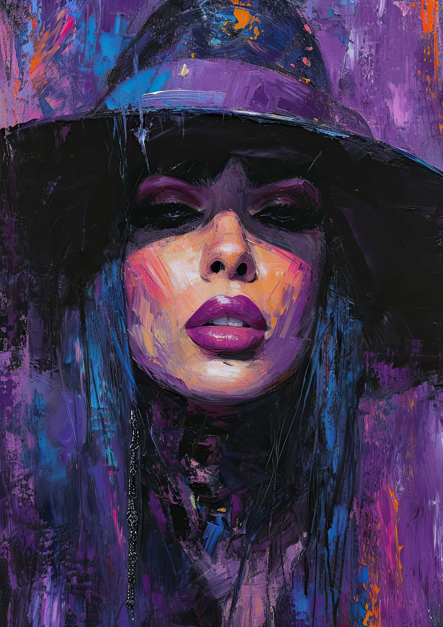 Preview for Mysterious-woman-purple-hat-celebrities-background-48127