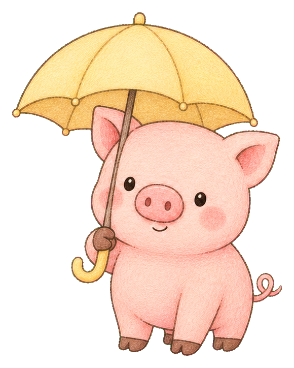 Preview for Pig With Umbrella Sticker