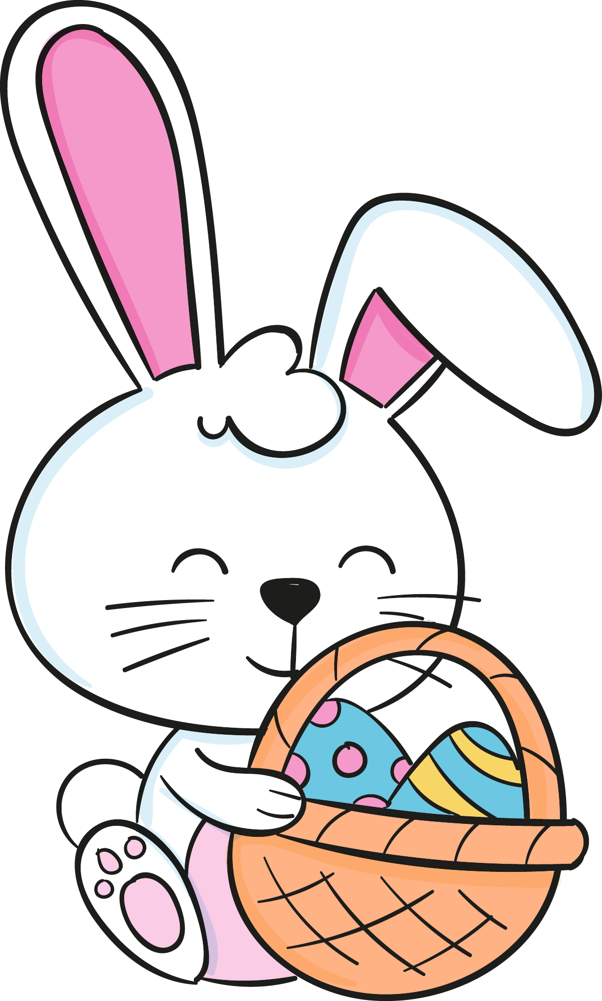 Preview for Easter-bunny-egg-basket-sticker-f7281