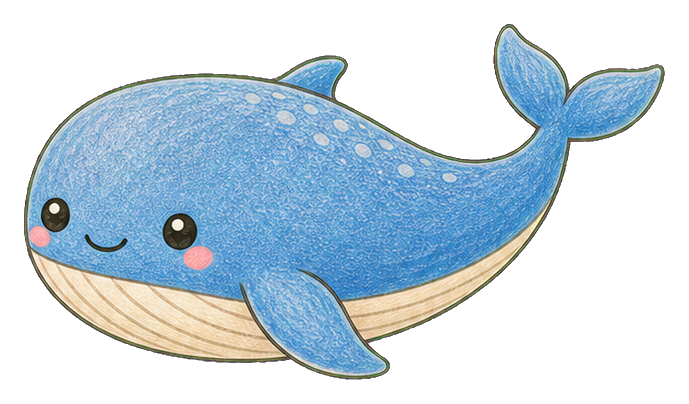 Preview for Blue Whale Kawaii Sticker