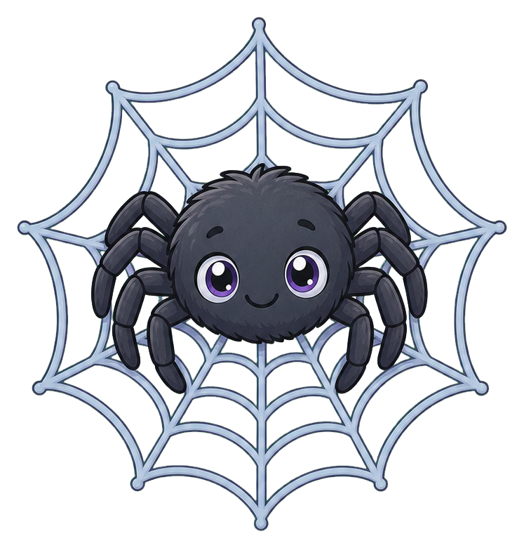 Preview for Spider On Bluegray Web Sticker