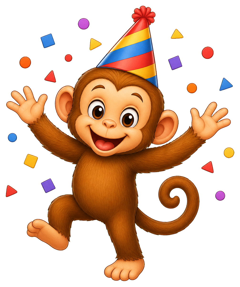 Preview for Monkey Party Sticker Graphic For Pizap Designs