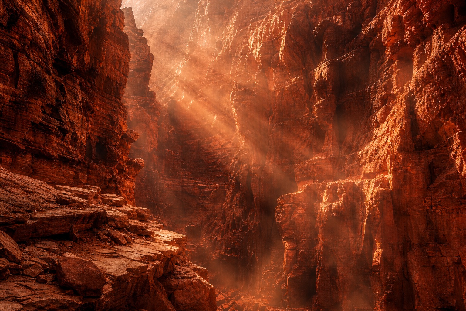 Preview for Canyon Light Rays Stock Background