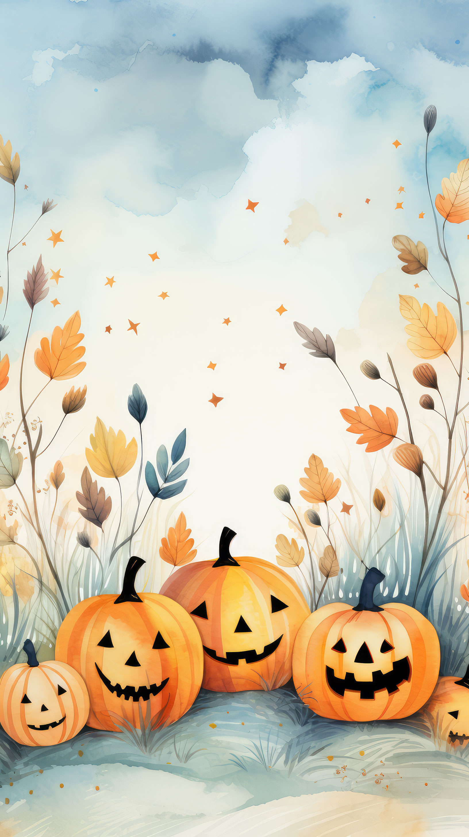 Preview for Halloween-watercolor-pumpkins-halloween-story-background-7265e