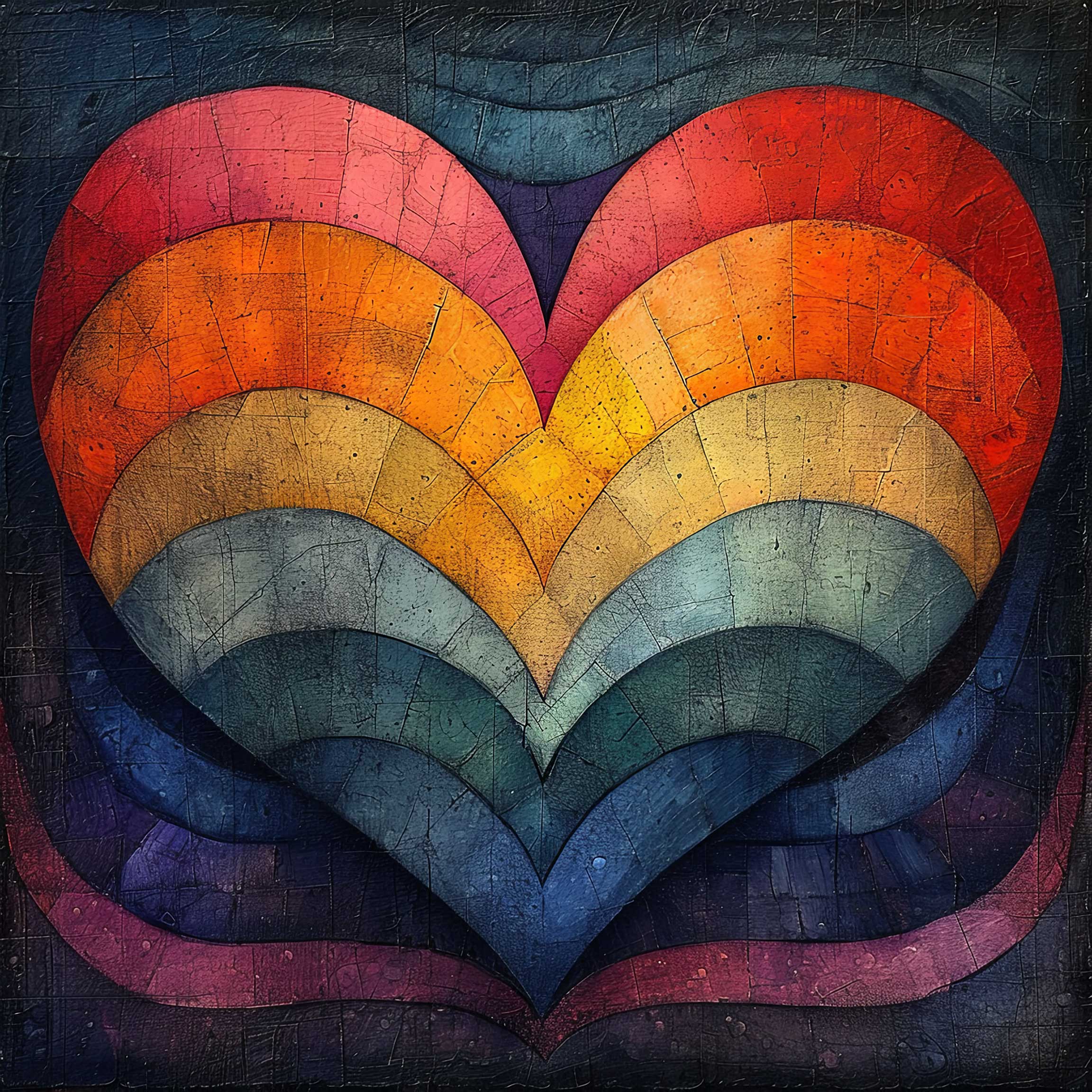 Preview for Rainbow-heart-art-template-love-background-382f5