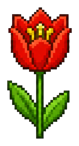 Preview for Pixel Art Red Tulip Sticker