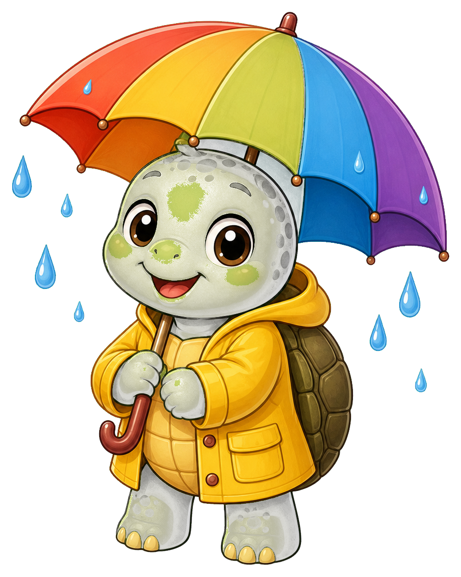 Preview for Turtle With Umbrella Sticker
