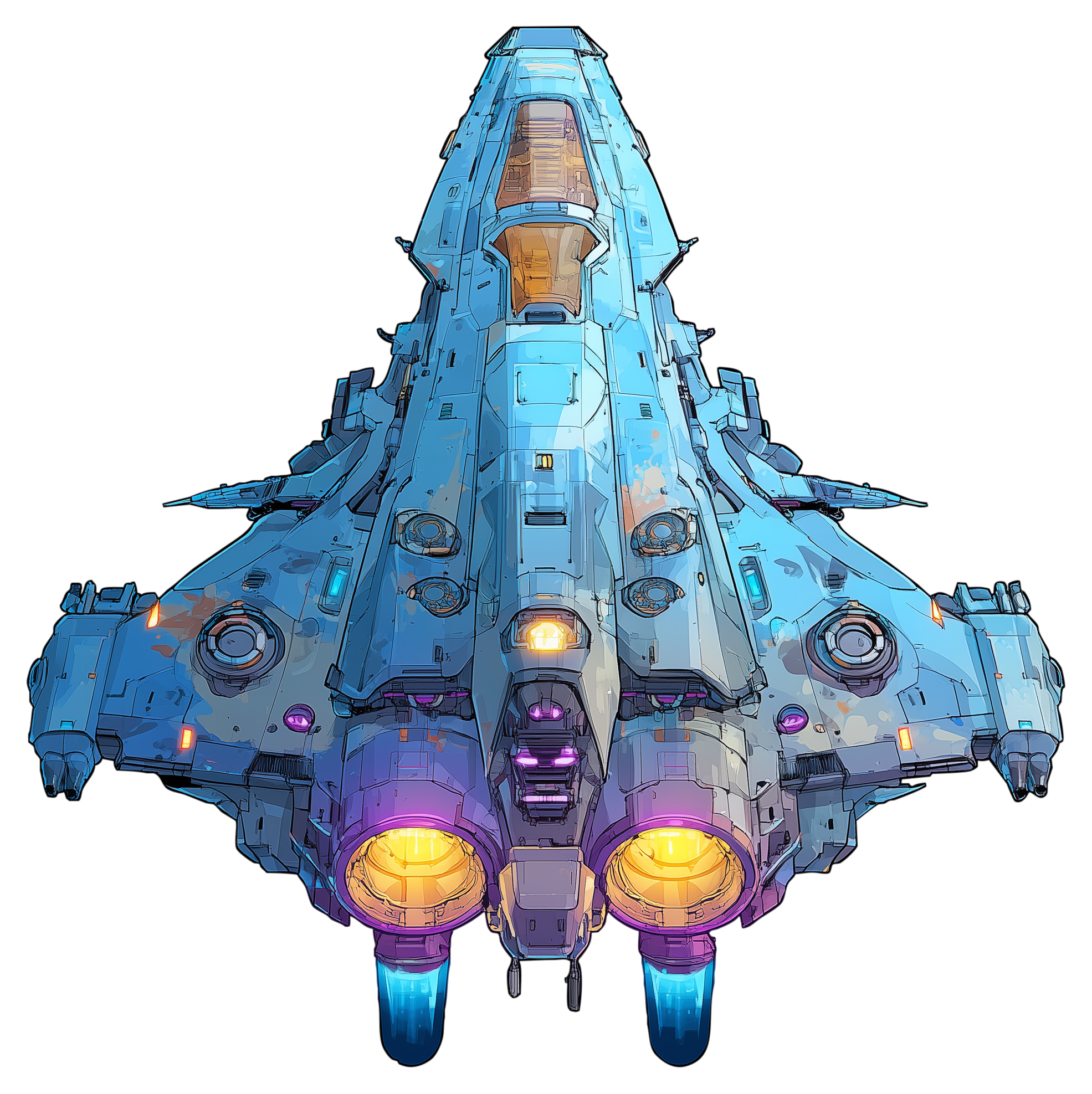 Preview for Futuristic-spaceship-design-sticker-b0701