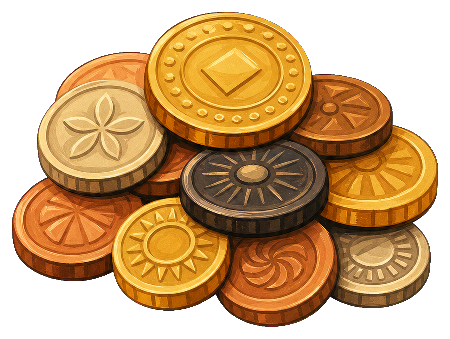 Preview for Gouache Coin Pile Sticker