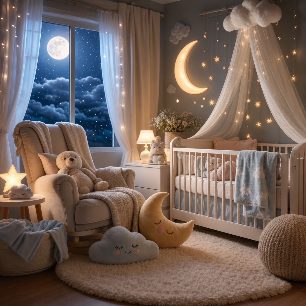 Preview for Pastel Moonlight Nursery Stock Background