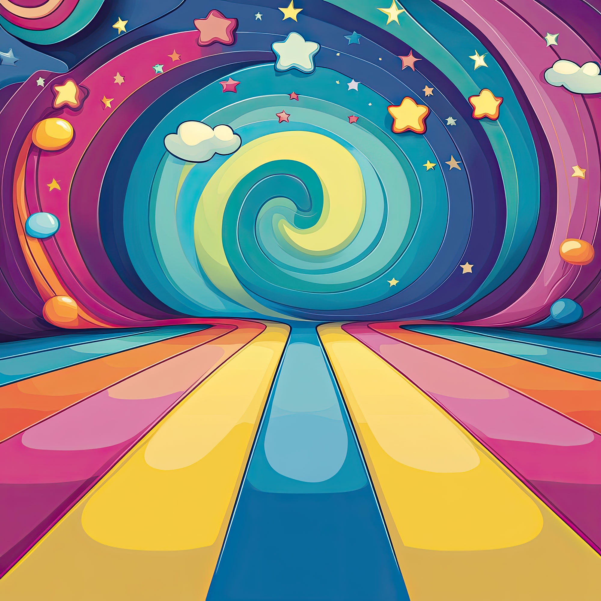 Preview for Vibrant-abstract-tunnel-design-whimsical-backdrop-background-0e542