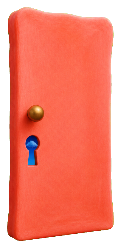 Preview for Orange Keyhole Door Sticker