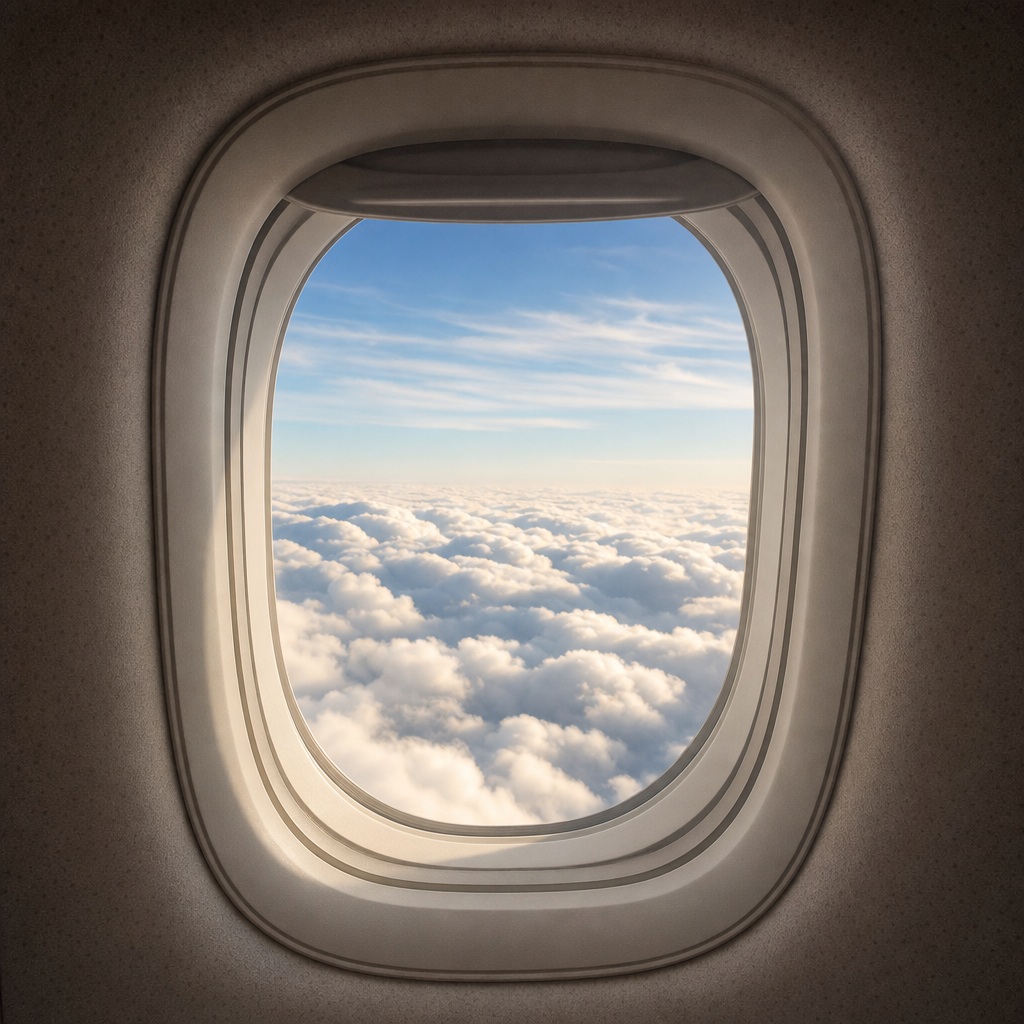 Preview for Airplane Window Cloud View Background