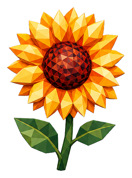 Preview for Low Poly 3d Sunflower Sticker