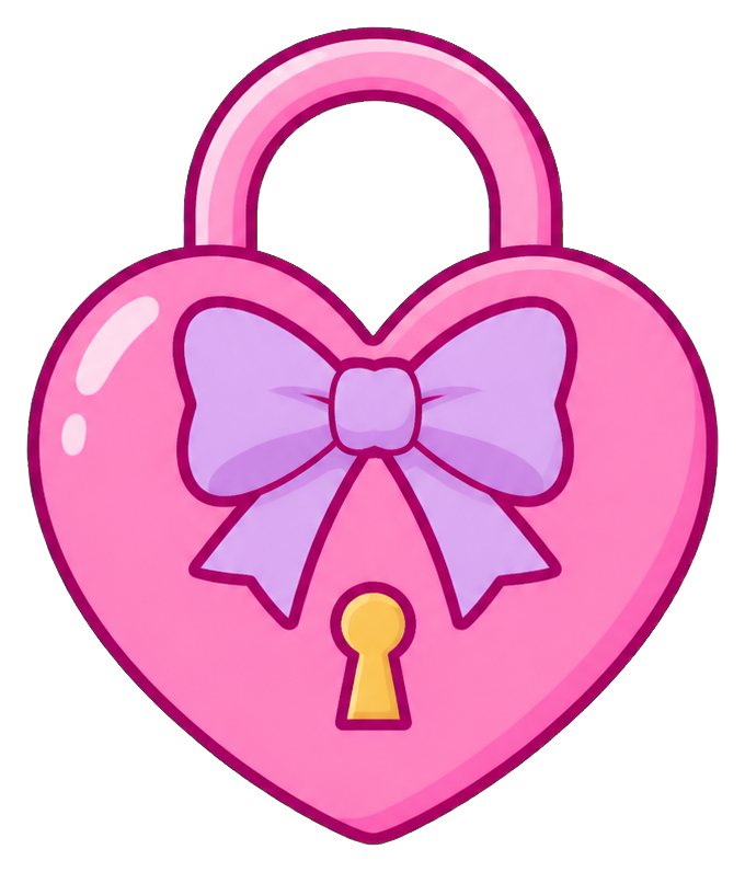 Preview for Pink Heart Lock Sticker